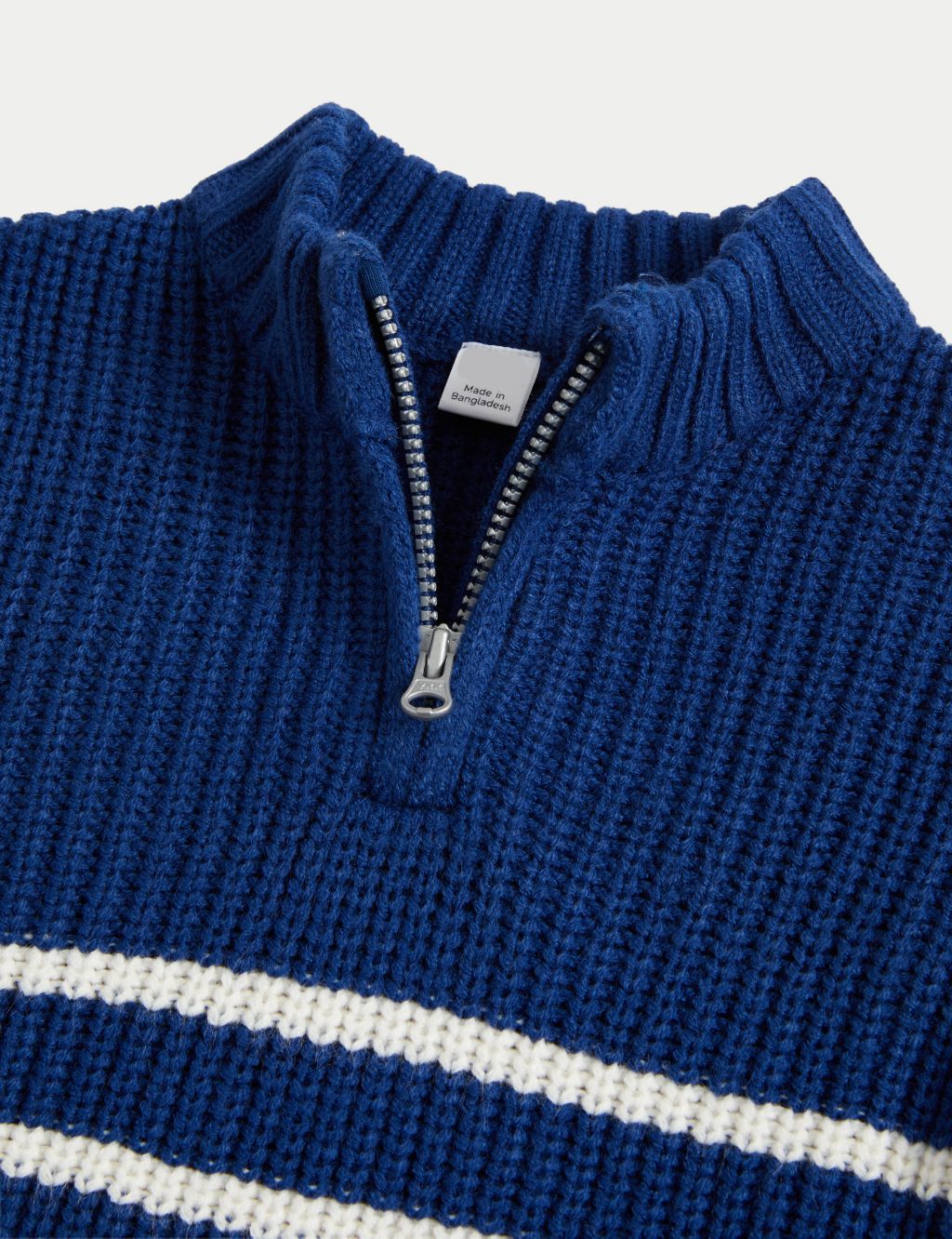 Striped Knitted Half Zip Jumper (0-3 Yrs) image 3