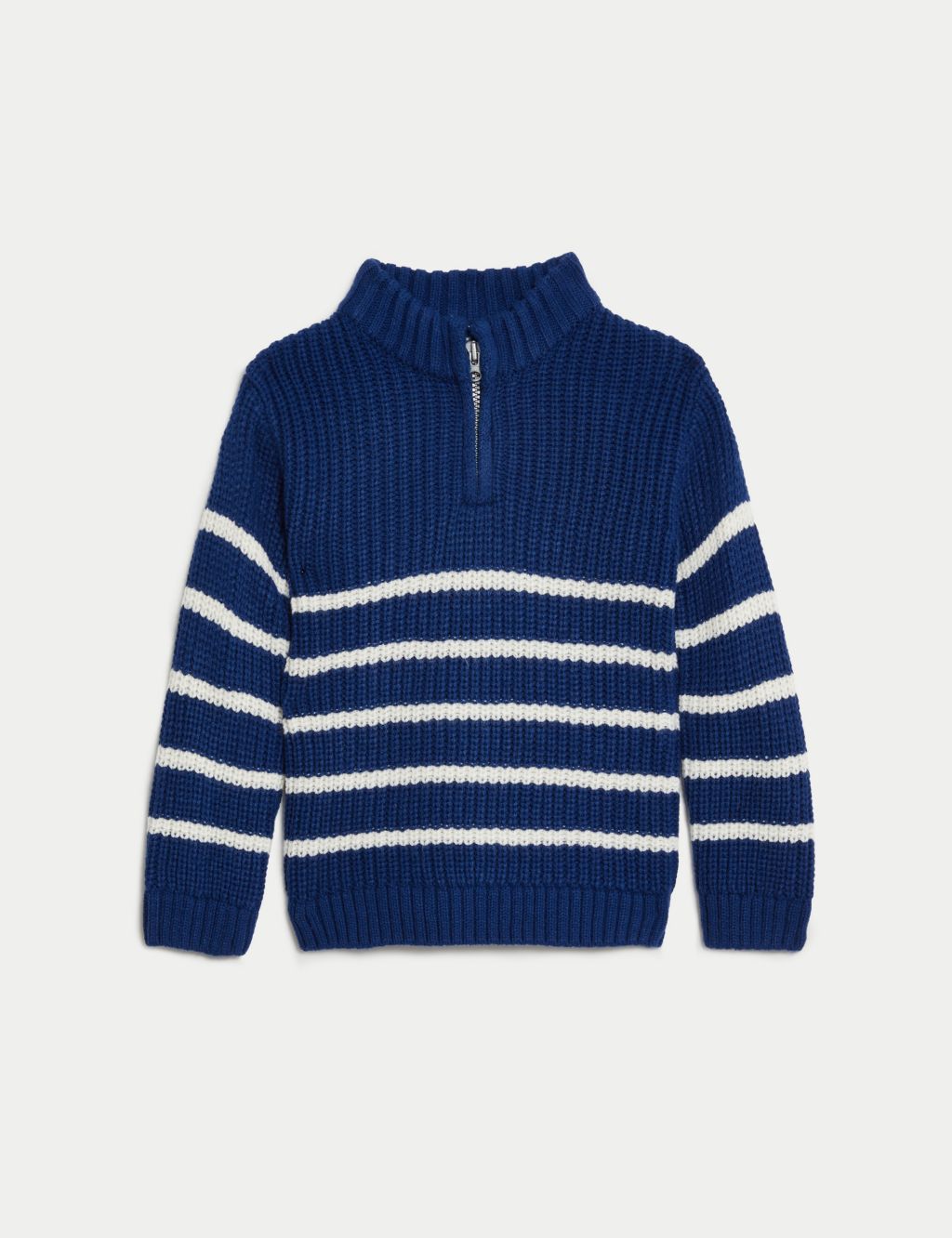 Striped Knitted Half Zip Jumper (0-3 Yrs) image 1