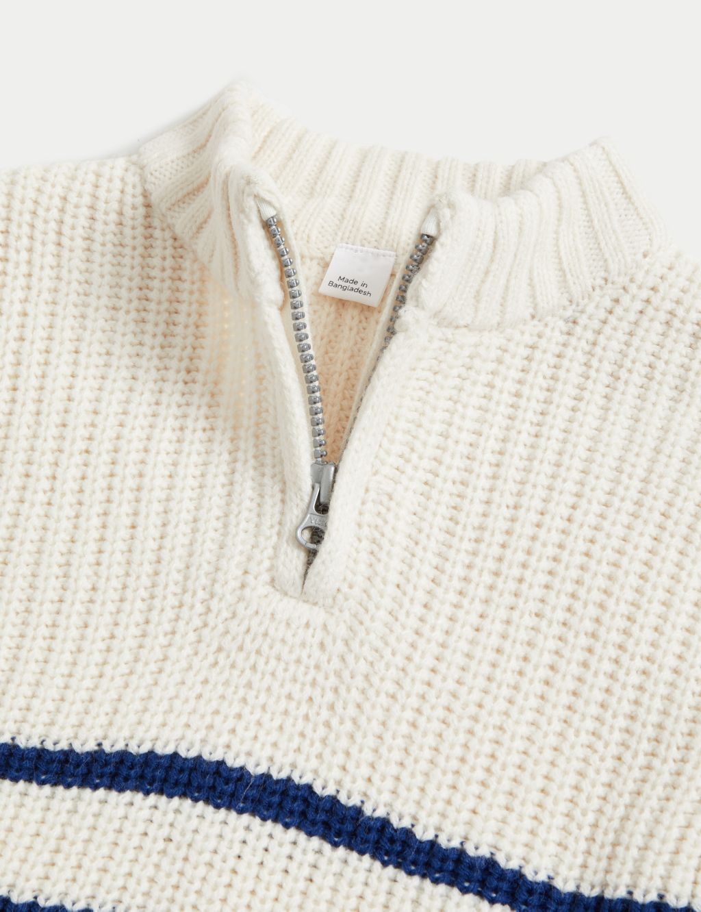 Striped Knitted Half Zip Jumper (0-3 Yrs) image 3
