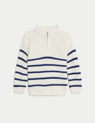 Striped Knitted Half Zip Jumper (0-3 Yrs)