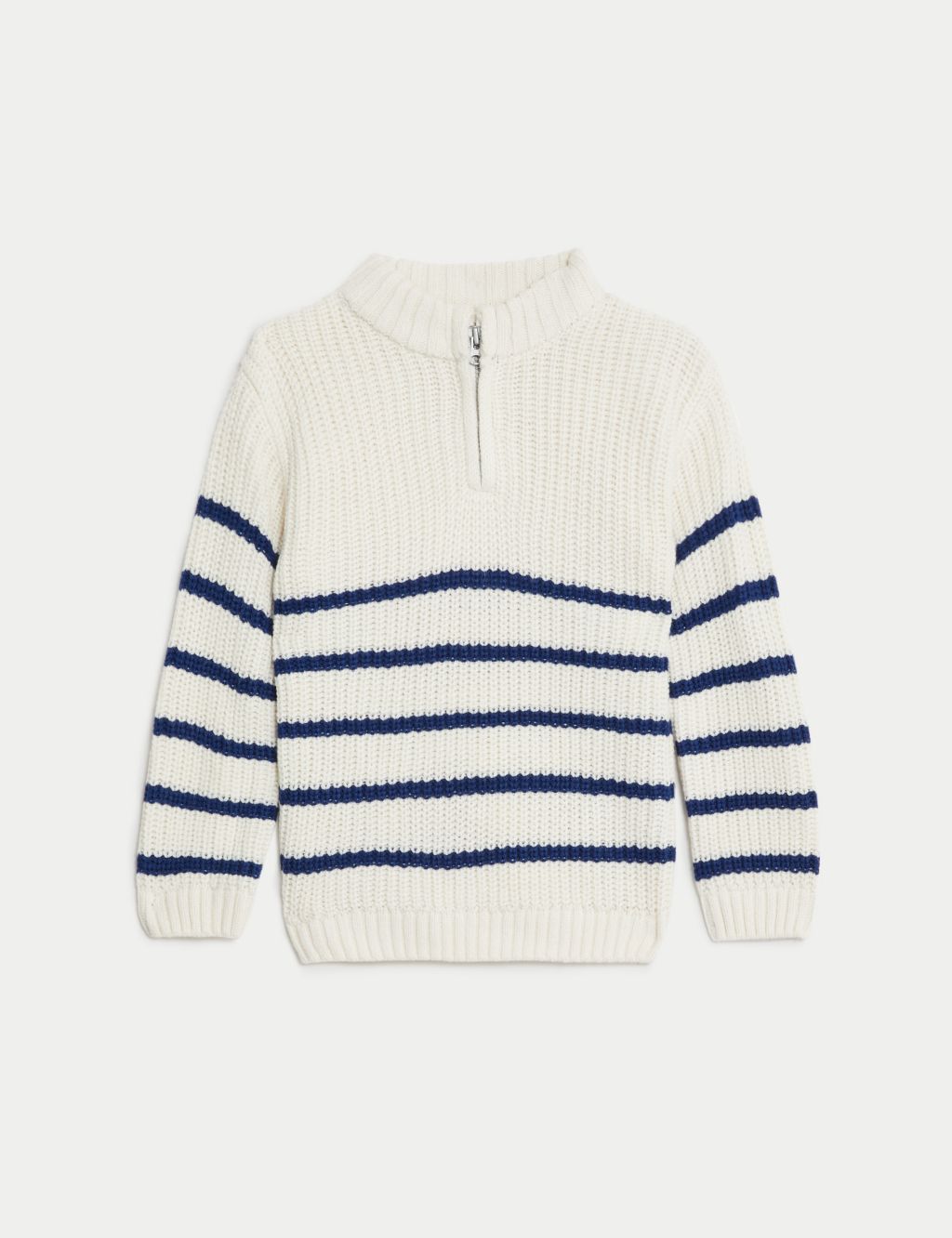 Striped Knitted Half Zip Jumper (0-3 Yrs) image 1