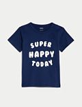 Pure Cotton Super Happy Slogan T-Shirt (0-3 Yrs)