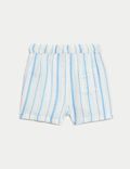 Pure Cotton Striped Shorts (0-3 Yrs)
