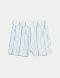 Gestreifte Shorts aus reiner Baumwolle (0–3 Jahre)