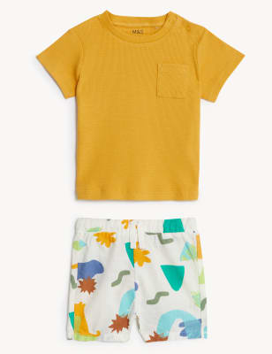 

M&S Collection Conjunto de 2 piezas de algodón estampado (0-3 años) - Multi, Multi