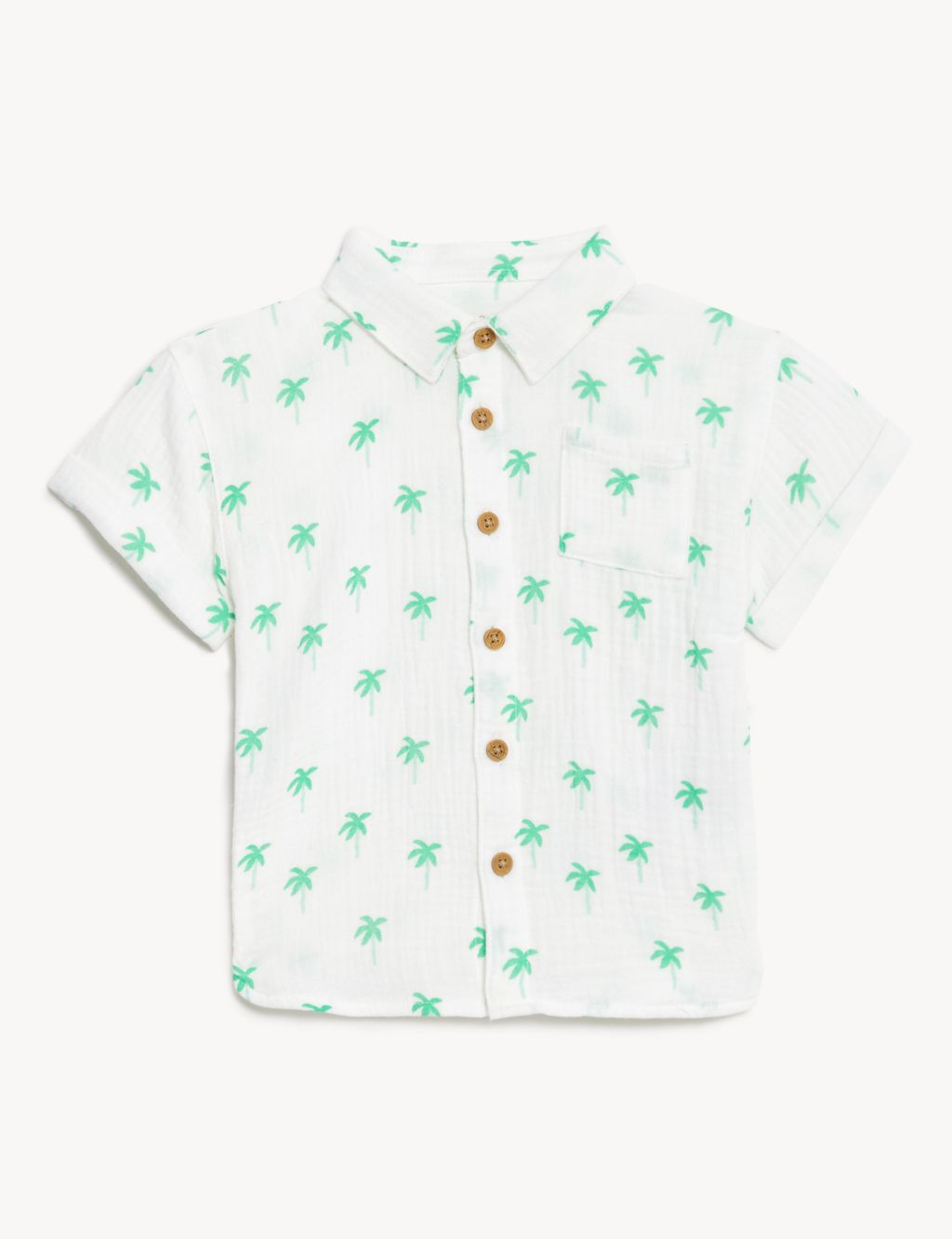 Pure Cotton Palm Tree Shirt & Shorts Set (0-3 Yrs) image 3