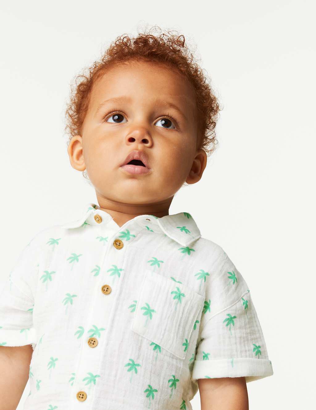 Pure Cotton Palm Tree Shirt & Shorts Set (0-3 Yrs) image 6