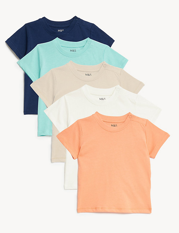 5pk Pure Cotton T-Shirts - ES