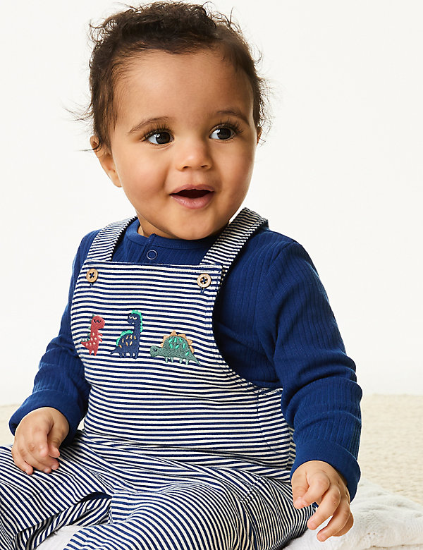 2pc Cotton Rich Striped Outfit (0-3 Yrs) - IT