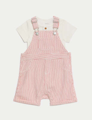 

Boys M&S Collection Pure Cotton Striped Outfit (0-3 Yrs) - Red Mix, Red Mix