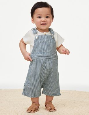 

Boys M&S Collection Pure Cotton Striped Outfit (0-3 Yrs) - Blue Mix, Blue Mix