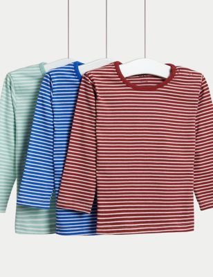 

Boys M&S Collection 3pk Pure Cotton Striped Tops (0-3 Yrs) - Multi, Multi