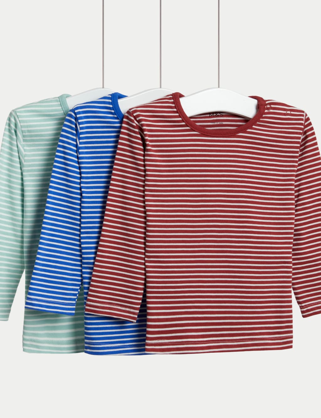 3pk Pure Cotton Striped Tops (0-3 Yrs) image 1