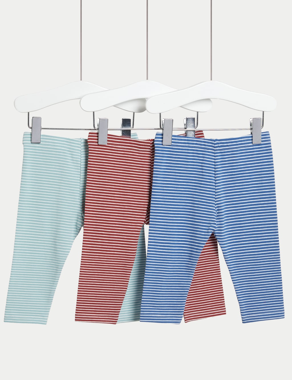 3pk Cotton Rich Striped Leggings (0-3 Yrs) image 1