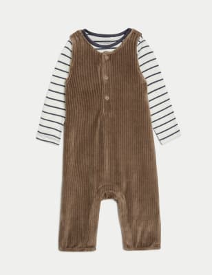 

Boys M&S Collection 2pc Cotton Rich Striped Outfit (0-3 Yrs) - Mink, Mink