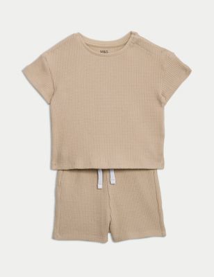 

Boys M&S Collection 2pc Cotton Rich Outfit (0-3 Yrs) - Brown, Brown
