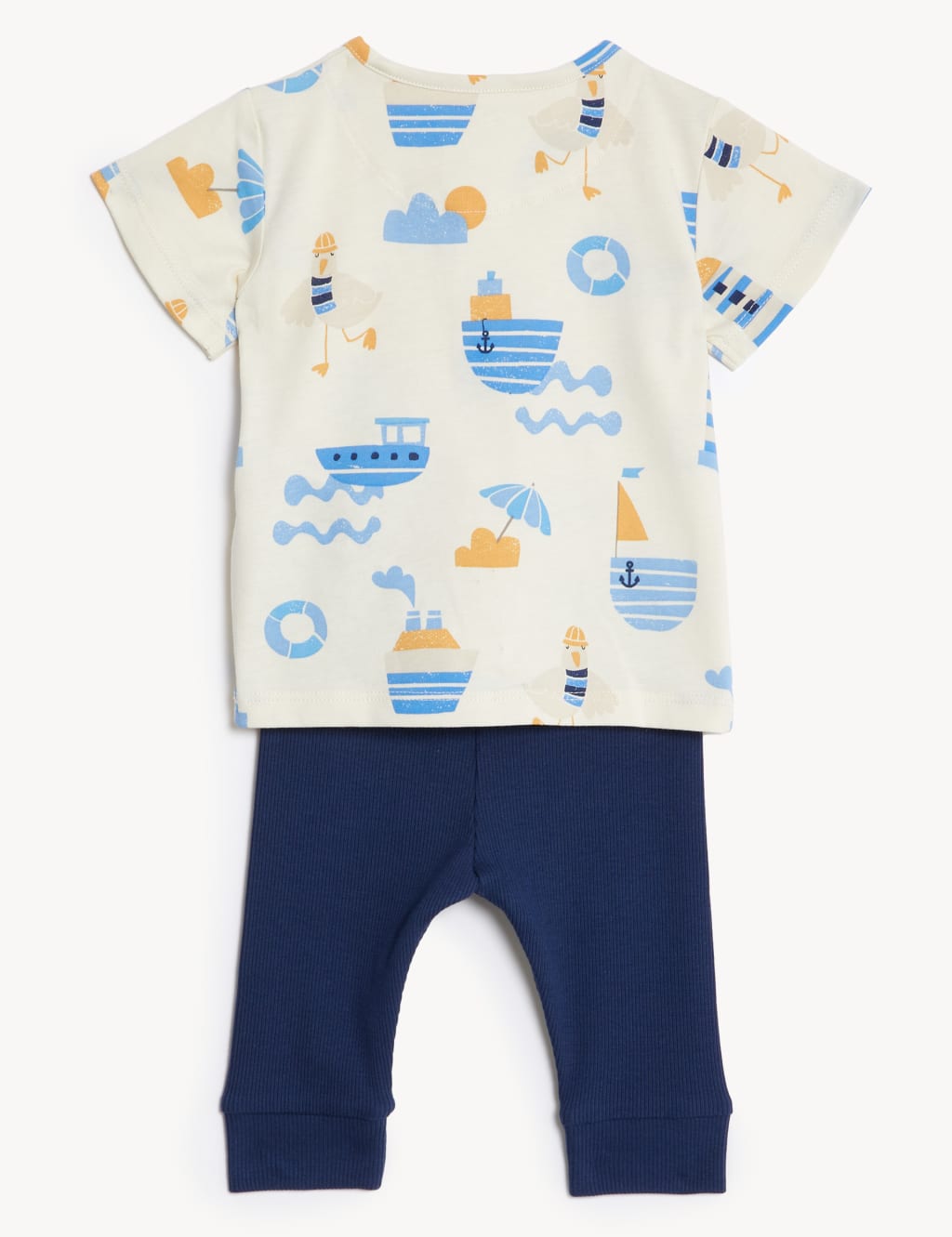 Cotton Seagull Print Outfit (0-3 Yrs) image 2
