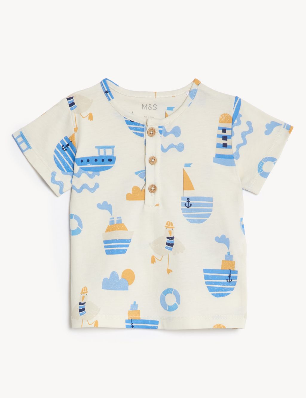Cotton Seagull Print Outfit (0-3 Yrs) image 3
