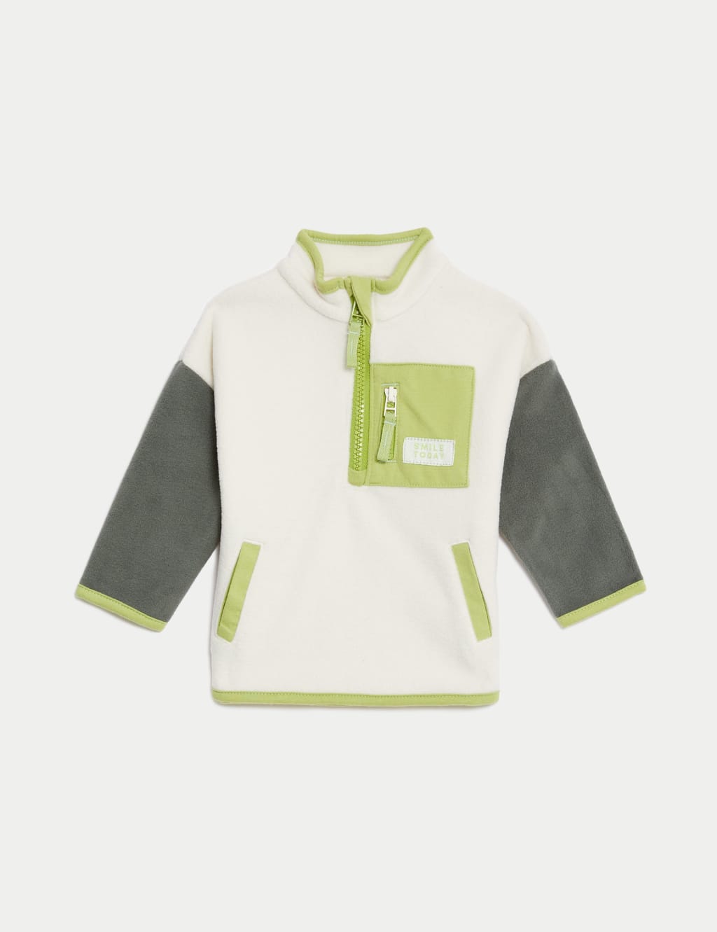 Colour Block Zip Fleece Jacket (0-3 Yrs) image 1