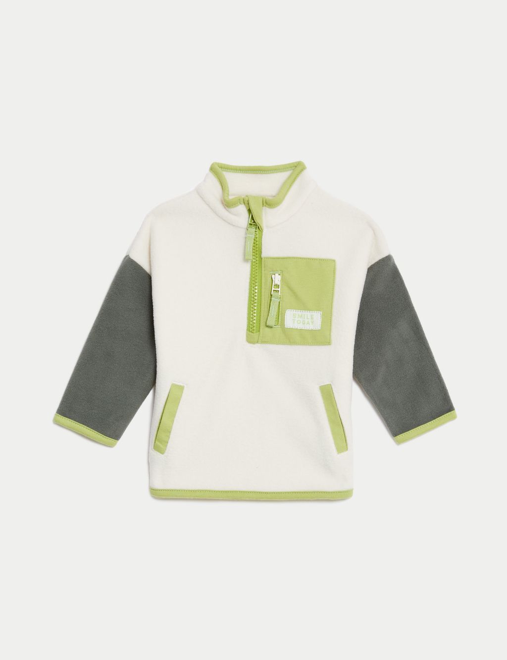Colour Block Zip Fleece Jacket (0-3 Yrs) image 1