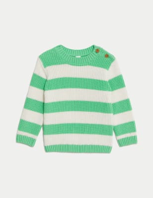 Pure Cotton Striped Knitted Jumper (0-3 Yrs) - US