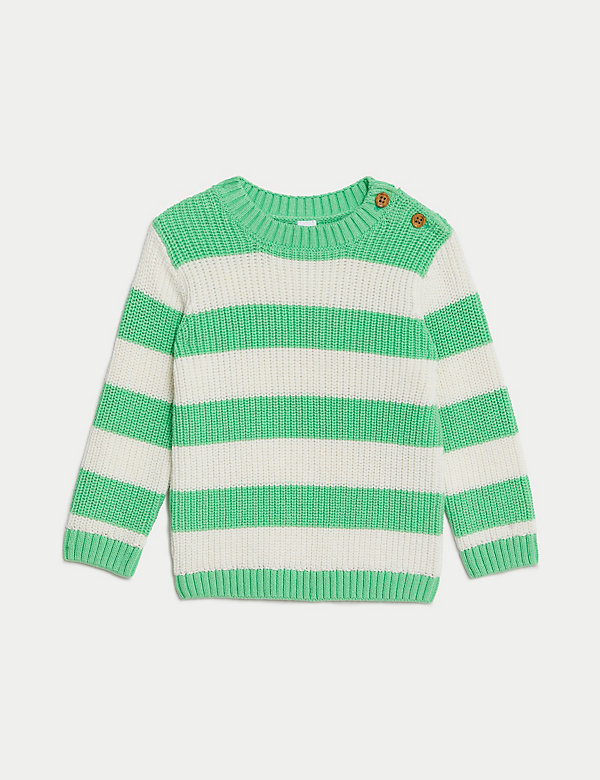 Pure Cotton Striped Knitted Jumper (0-3 Yrs) - VN
