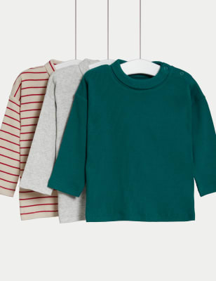 

Boys M&S Collection 3pk Cotton Rich Ribbed Tops (0-3 Yrs) - Multi, Multi