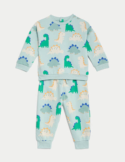 2pc Cotton Rich Dinosaur Outfit (0-3 Yrs)