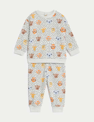 

M&S Collection Outfit mit hohem Baumwollanteil und Tiermuster (0-3 Jahre) - Grey Marl, Grey Marl