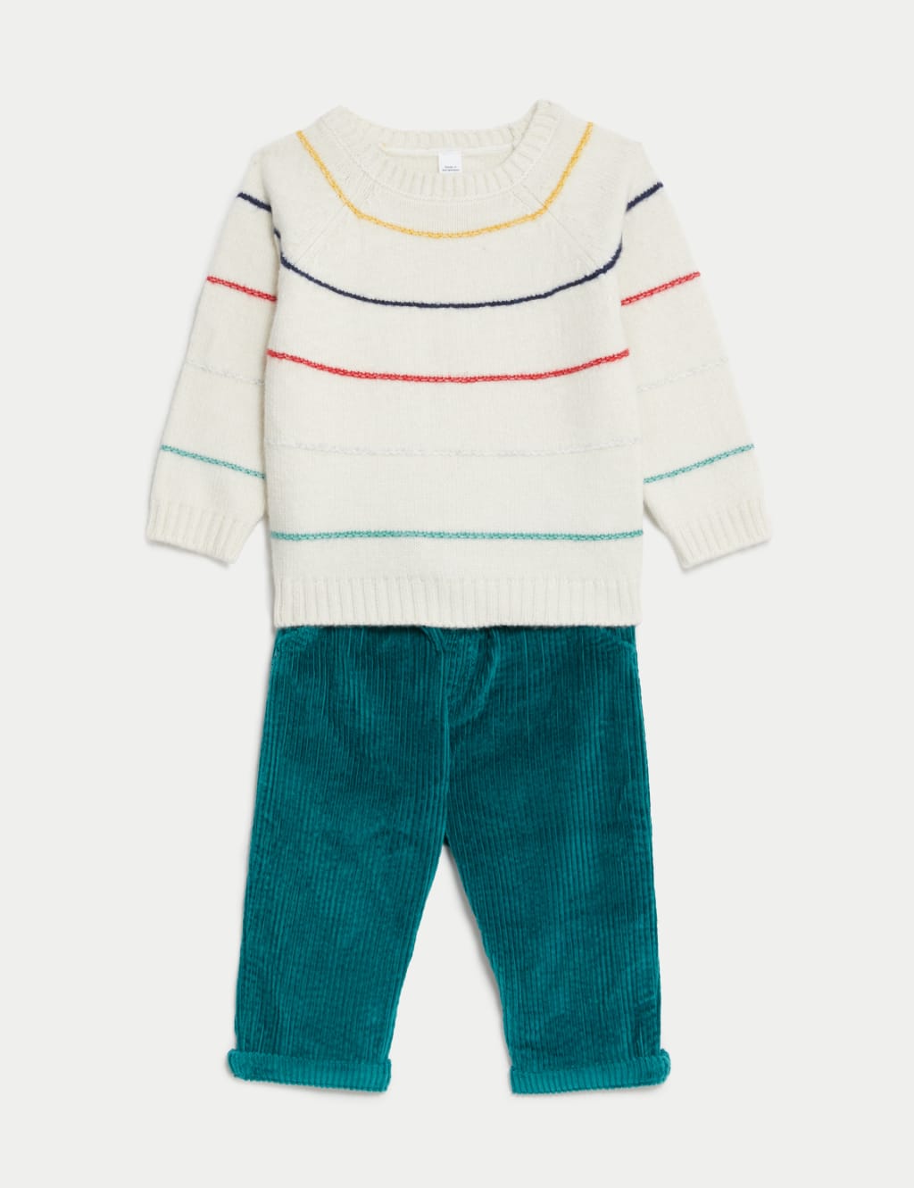 2pc Cotton Blend Striped Outfit (0-3 Yrs) image 1
