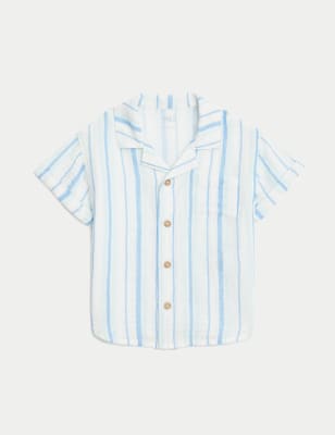 

Boys M&S Collection Pure Cotton Striped Shirt (0-3Yrs) - Ivory Mix, Ivory Mix