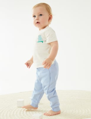 

M&S Collection Pantalón deportivo de algodón (0-3 años) - Light Blue, Light Blue