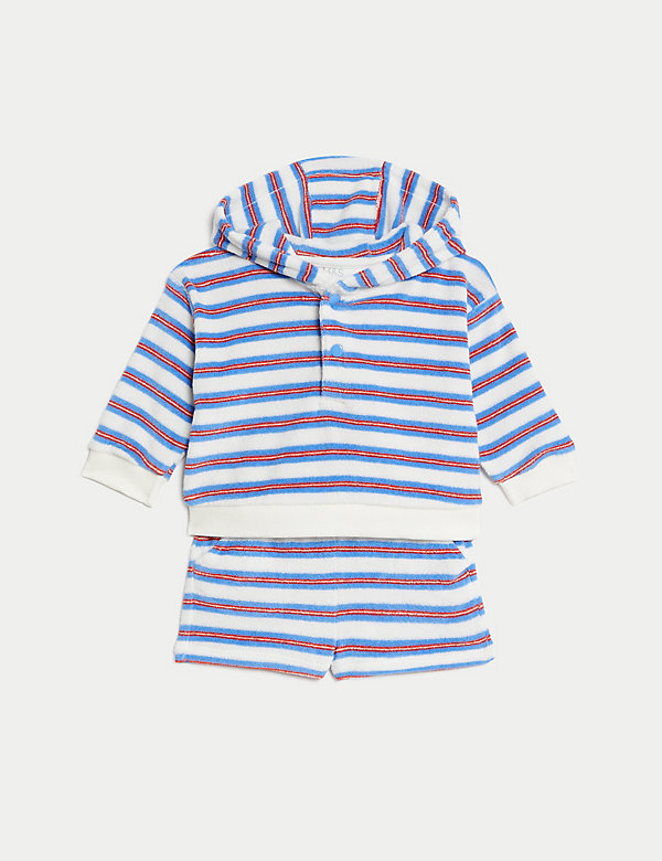 2pc Cotton Rich Towelling Striped Outfit (0-3 Yrs) - US