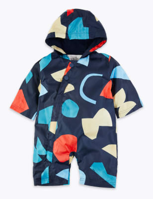 Combinaison de pluie &agrave; imprim&eacute; g&eacute;om&eacute;trique