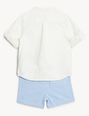 

Boys M&S Collection 2pc Pure Cotton Outfit (0-3 Yrs) - Blue Mix, Blue Mix