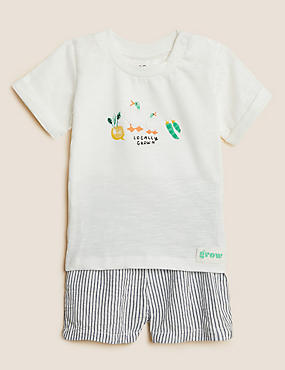 2pc Pure Cotton Locally Grown Slogan Outfit (0-3 Yrs)