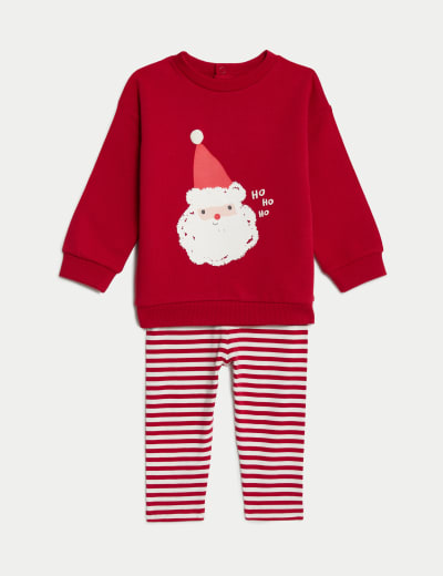 2pc Cotton Rich Santa Outfit (0-3 Yrs)