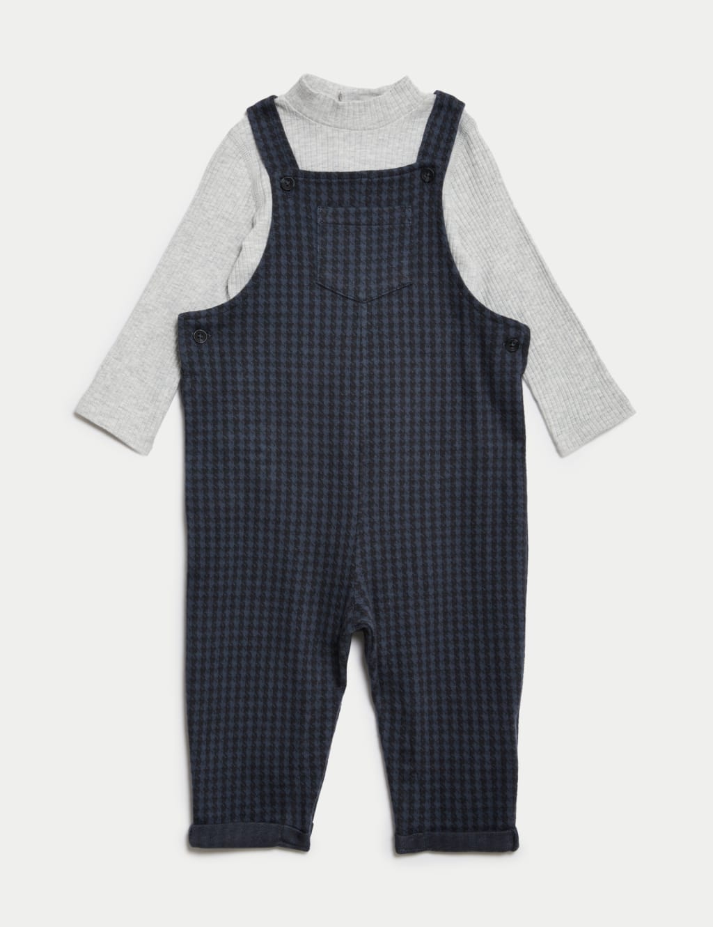 2pc Pure Cotton Checked Outfit (0-3 Yrs) image 1
