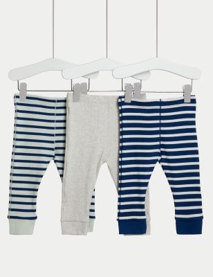 2pk Cotton Rich Butterfly & Striped Leggings (0-3 Yrs)