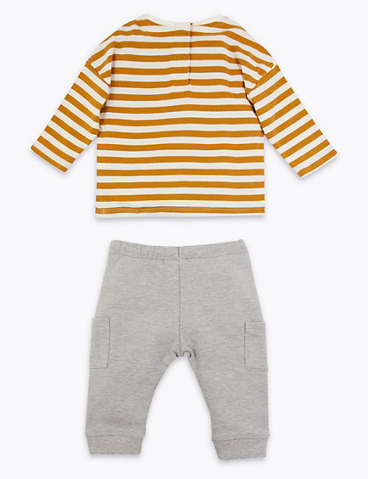 2 Piece Cotton Striped Outfit (0-3 Years)