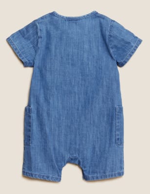 

Boys M&S Collection Pure Cotton Chambray Romper (0-3 Yrs) - Denim Mix, Denim Mix