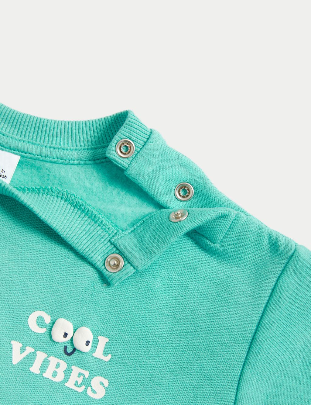 Cotton Rich Cool Vibes Slogan Sweatshirt (0-3 Yrs) image 3