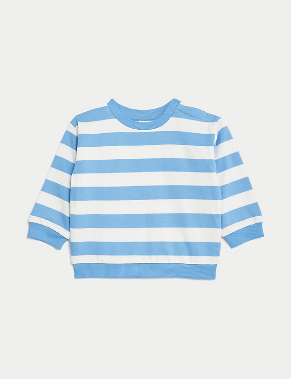 Pure Cotton Striped Sweatshirt (0-3 Yrs) - HR