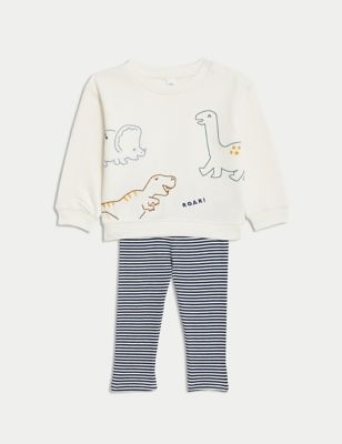 

Boys M&S Collection 2pc Cotton Rich Dinosaur Outfit (0-3 Yrs) - Navy Mix, Navy Mix