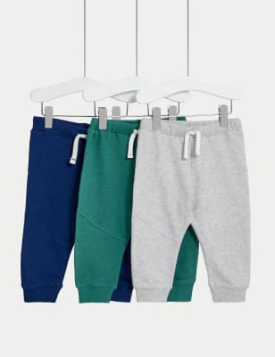 

Boys M&S Collection 3pk Pure Cotton Joggers (0-3 Yrs) - Multi, Multi