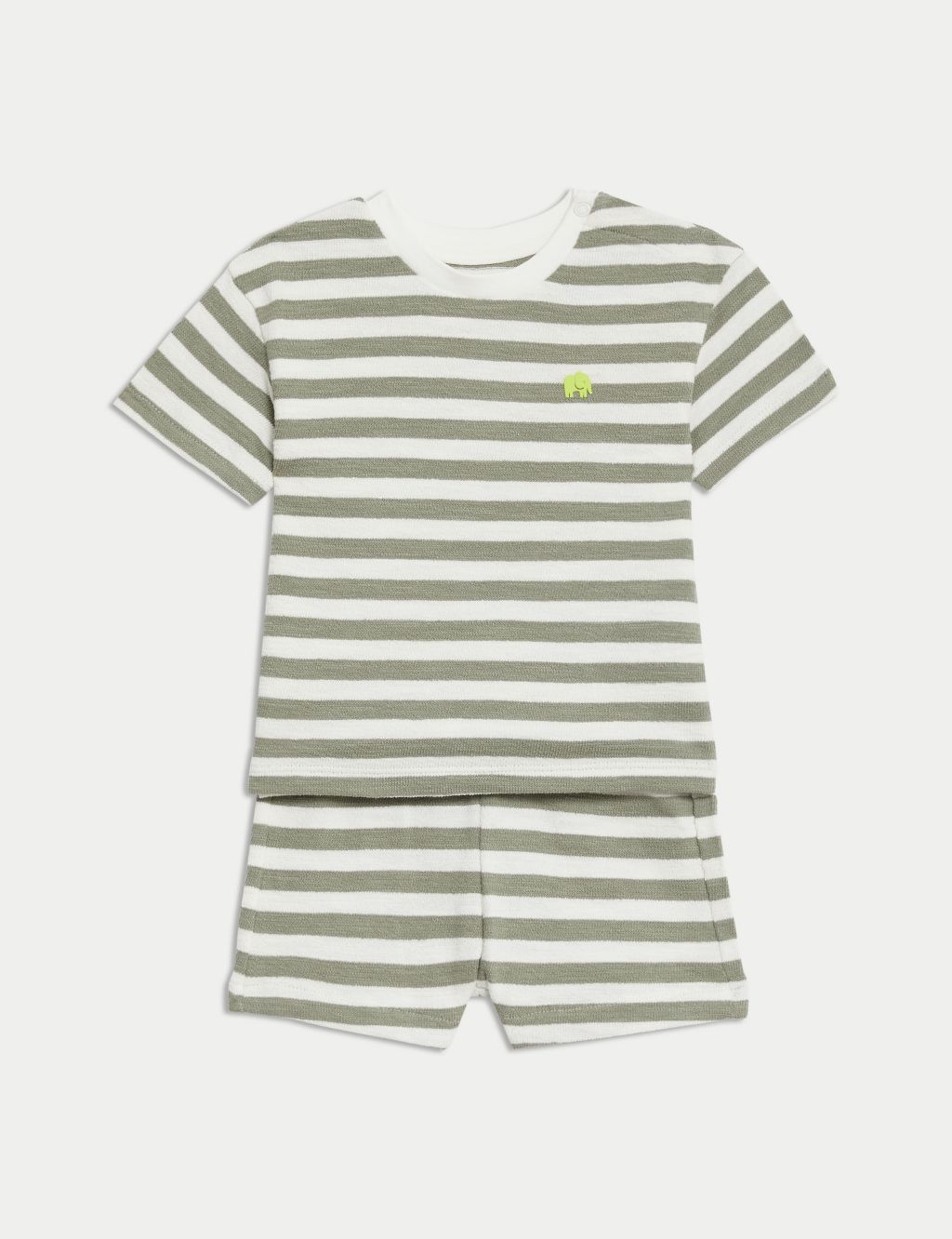 2pc Pure Cotton Striped Shorts Outfit (0-3 Yrs)