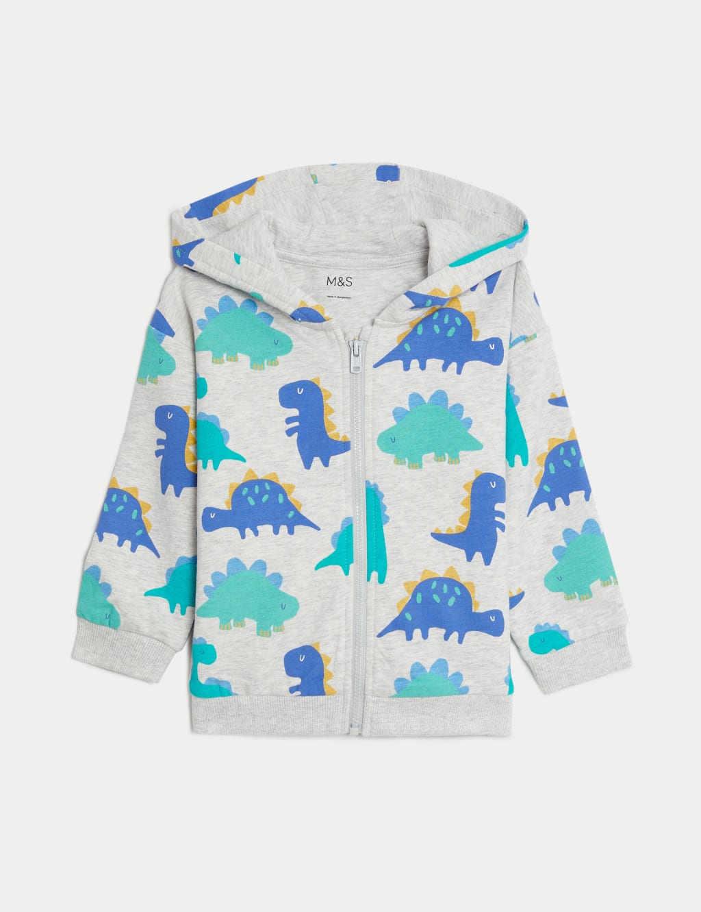 Cotton Rich Dinosaur Hoodie (0-3 Yrs) image 1