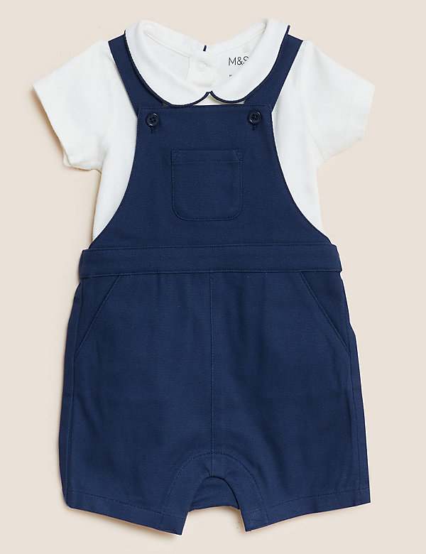 2pc Cotton Rich Dungaree Outfit (0-3 Yrs)