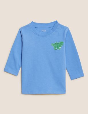 M&S Boys 3pk Pure Cotton Embroidered Tops (0-3 Yrs)