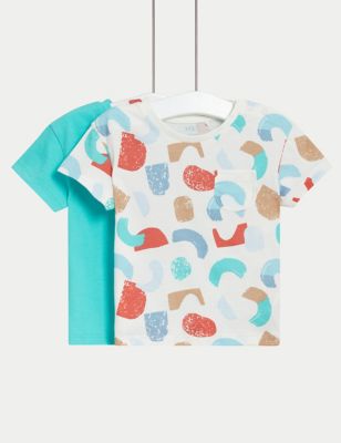 

Boys M&S Collection 2pk Pure Cotton T-Shirts (0-3 Yrs) - Multi, Multi